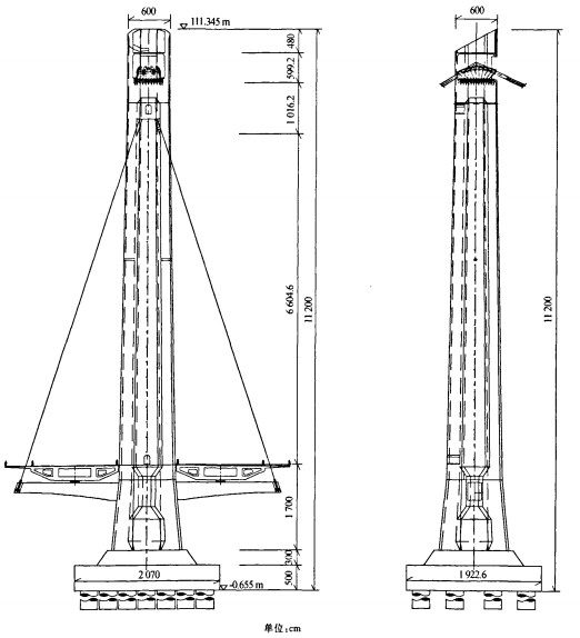 南京江心洲大桥主塔构造