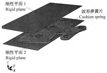 波形弹簧片压缩特性有限元分析模型